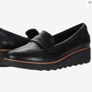 Clarks Sharon Gracie Penny Loafer Black Leather - Brand new in box, never worn